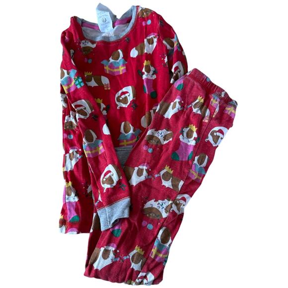 Mini Boden red holiday guinea pig pajamas size 6 - Picture 1 of 3